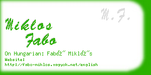 miklos fabo business card